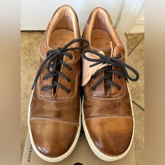 BedStu women’s Holly Sneakers In Tan Rustic leather Sz 9 new In Box - Picture 2 of 9
